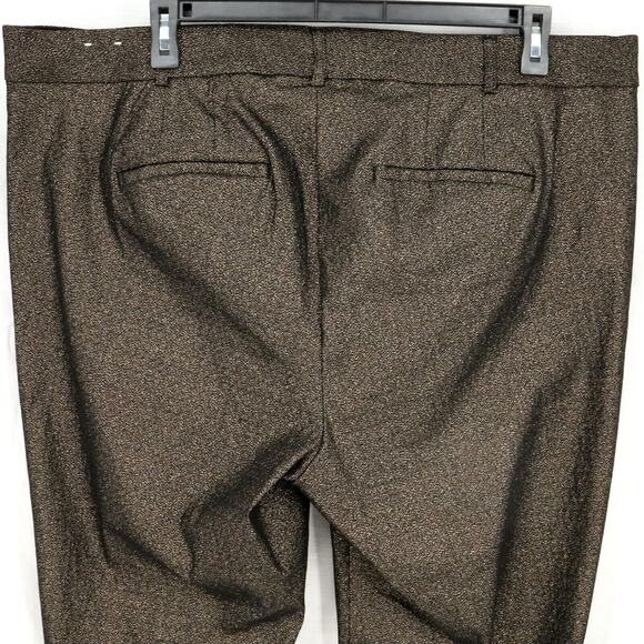 Lane Bryant Dress Pants Plus Sz 26 Black Gold Metallic The Allie Stretch Bootcut - Picture 8 of 10